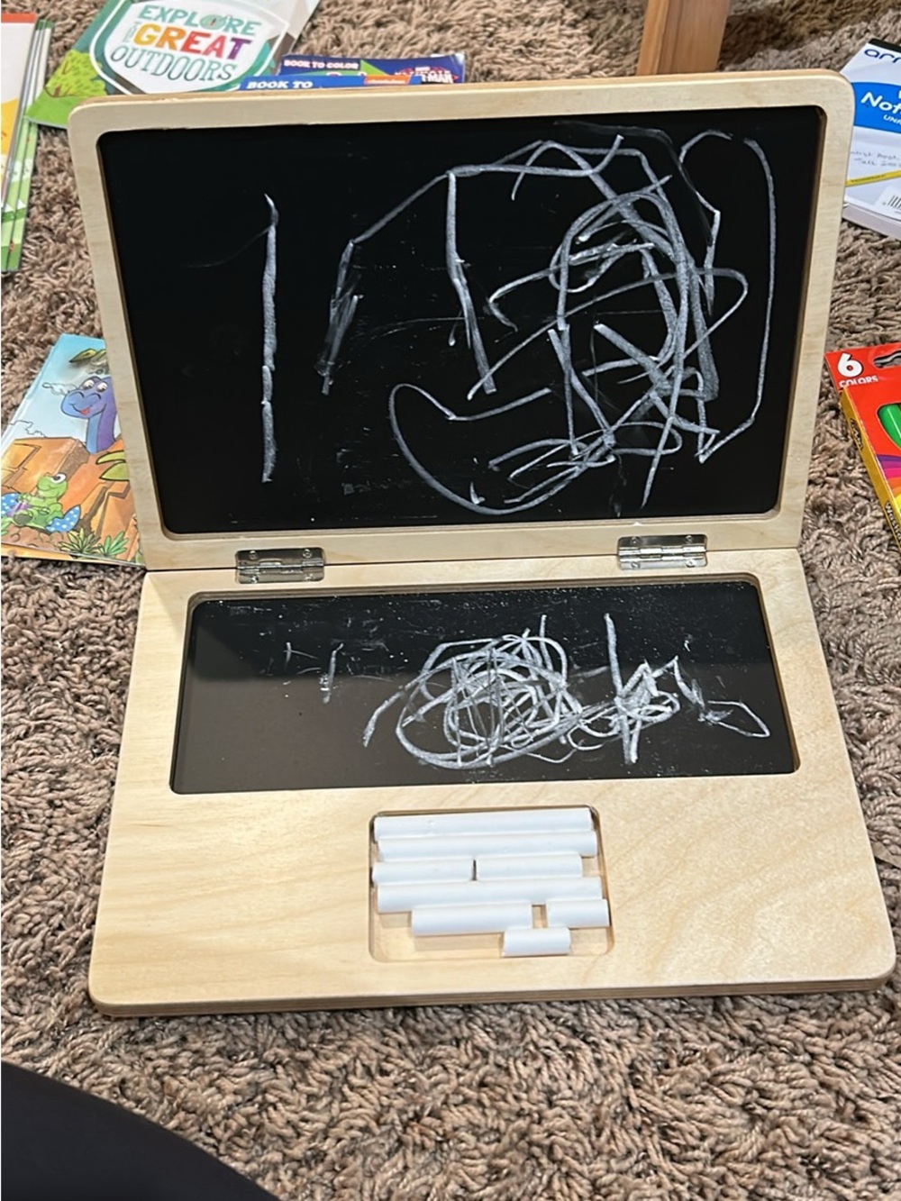 Crate and Kids Wooden Chalkboard laptop